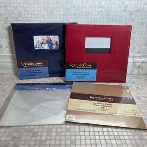 Set of 2 Recollections Scrapbook Albums and Pages, Inserts